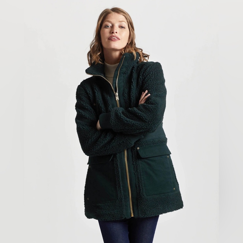 Pendleton womens XS green juniper tonal fleece full zip up jacket EUC - Picture 2 of 7